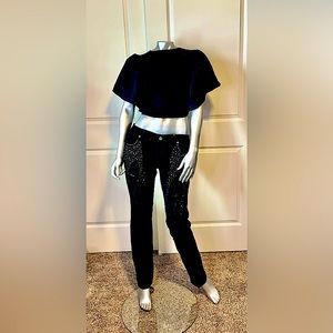 New black jeans almost famous brand with rhinestones